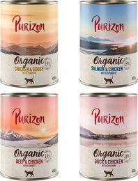 Produktbild von Purizon Bio Katzen Nassfutter Mixpaket 4 Sorten mit Fisch getreidefrei Adult 6 x 400 g