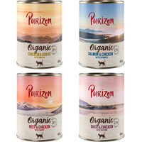 Produktbild von Purizon Bio Katzen Nassfutter Mixpaket 4 Sorten mit Fisch getreidefrei Adult 6 x 400 g