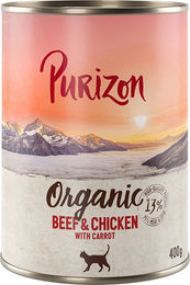 Produktbild von Purizon Bio Katzen Nassfutter Rind Huhn Fisch für adulte Katzen getreidefrei 6 x 400 g - 6 x 400 g