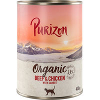 Produktbild von Purizon Bio Katzen Nassfutter Rind Huhn Fisch für adulte Katzen getreidefrei 6 x 400 g - 6 x 400 g