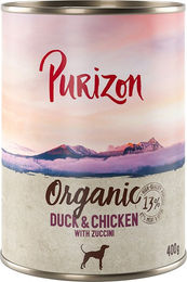 Produktbild von Purizon Bio Nassnahrung Ente Huhn Fisch mit Zucchini getreidefrei 6 x 400 g