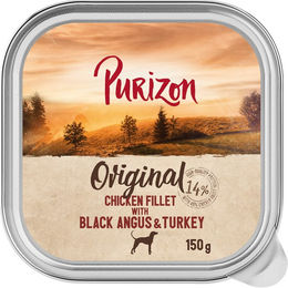 Produktbild von Purizon Hundefutter Adult Getreidefrei Hühnerfilet mit Black-Angus-Rind und Pute 6 x 150 g - 6 x 150 g