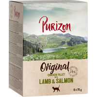 Produktbild von Purizon Hundefutter Adult Getreidefrei Hühnerfilet mit Lachs und Lamm Stückchen in Sauce 12 x 70 g - 12 x 70 g