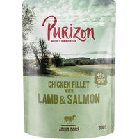 Produktbild von Purizon Hundefutter Adult Getreidefrei Hühnerfilet mit Lamm und Lachs in Sauce 24 x 300 g - 6 x 300 g