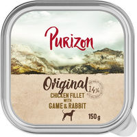 Produktbild von Purizon Hundefutter Adult Getreidefrei Hühnerfilet mit Wild und Kaninchen in Sauce 6 x 150 g - 6 x 150 g