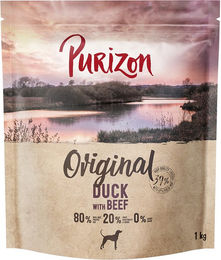 Produktbild von Purizon Hundefutter Ente mit Rind Adult Getreidefrei mit hohem Fleischanteil 1 kg - 1 kg