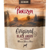 Produktbild von Purizon Hundefutter Senior Black Angus mit Truthahn und Rind getreidefrei mit hohem Fleischanteil 4 kg - 4 x 1 kg