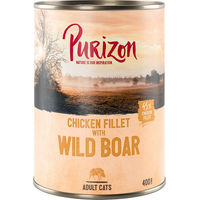 Produktbild von Purizon Katzenfutter Adult Huhn und Wildschwein Stückchen in Sauce getreidefrei 6 x 400 g - 6 x 400 g