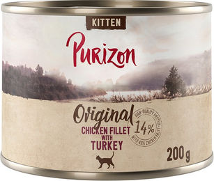 Produktbild von Purizon Kitten Nassfutter Huhn mit Truthahn Stückchen in Sauce getreidefrei 12 x 200 g - 12 x 200 g