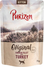 Produktbild von Purizon Kitten Nassfutter Huhn und Truthahn Filets in Sauce getreidefrei 6 x 70 g - 6 x 70 g