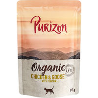 Produktbild von Purizon Organic Bio Hundefutter Huhn Gans und Kürbis Stückchen in Sauce getreidefrei 24 x 85 g - 12 x 85 g