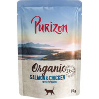 Produktbild von Purizon Organic Bio Hundefutter Lachs und Huhn mit Spinat getreidefrei 24 x 85 g Pouches - 24 x 85 g