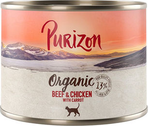 Purizon Organic Bio Katzenfutter Adult Rind und Huhn mit Karotte getreidefrei 24 x 200 g - 24 x 200 g – Bild 1 von 1