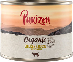 Produktbild von Purizon Organic Bio Nassnahrung für Katzen Adult Huhn Gans und Fisch Getreidefrei 24 x 200 g - 12 x 200 g