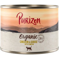 Produktbild von Purizon Organic Bio Nassnahrung für Katzen Adult Huhn Gans und Fisch Getreidefrei 24 x 200 g - 12 x 200 g