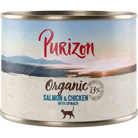 Produktbild von Purizon Organic Bio Nassnahrung für Katzen Adult Lachs Huhn Fisch Getreidefrei 24 x 200 g - 24 x 200 g