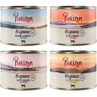 Produktbild von Purizon Organic Bio Nassnahrung für Katzen Adult Mixpaket 4 Sorten 24 x 200 g getreidefrei und sensitive - 24 x 200 g