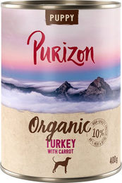 Produktbild von Purizon Organic Bio Nassnahrung für Welpen Truthahn mit Fisch Getreidefrei 6 x 400 g - 6 x 400 g