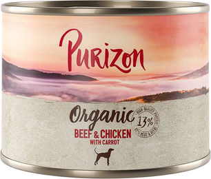 Produktbild von Purizon Organic Hundefutter Adult Stückchen in Sauce Rind Huhn Gans Getreidefrei 6 x 200 g
