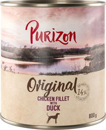 Produktbild von Purizon Original Adult Nassfutter für Hunde Hühnerfilet mit Ente Getreidefrei 6 x 800 g - 6 x 800 g
