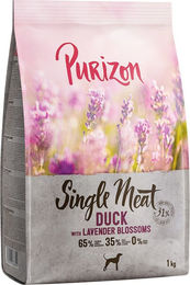 Produktbild von Purizon Single Meat Adult Hundefutter Ente mit Apfel und Lavendelblüten getreidefrei monoprotein sensitive 1 kg - 1 kg