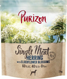 Produktbild von Purizon Single Meat Hering mit Holunderblüten Monoprotein Getreidefrei Sensitive Adult Hundefutter 4 x 1kg - 4 x 1000 g