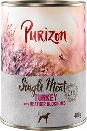 Produktbild von Purizon Single Meat Hundefutter Pute mit Heidekrautblüten getreidefrei monoprotein sensitive 6 x 400 g - 6 x 400 g
