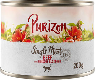 Produktbild von Purizon Single Meat Hundefutter Rind mit Hibiskusblüten getreidefrei monoprotein 6 x 200 g - 400 g