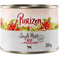 Produktbild von Purizon Single Meat Hundefutter Rind mit Hibiskusblüten getreidefrei monoprotein 6 x 200 g - 400 g