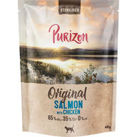 Produktbild von Purizon Sterilised Adult Trockenfutter für Katzen mit Lachs, Huhn, Truthahn und Rind getreidefrei 400 g