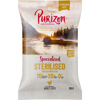 Produktbild von Purizon Sterilised Adult Trockenfutter für Katzen mit Lachs, Huhn und Truthahn, Rind, getreidefrei, 100 g
