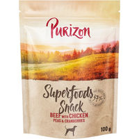 Produktbild von Purizon Superfoods Belohnungssnack für Hunde Rind mit Huhn und Erbse getreidefrei 100 g