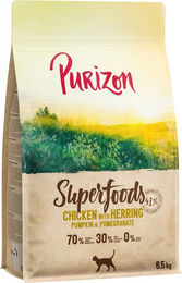 Produktbild von Purizon Superfoods Hundefutter Huhn und Hering getreidefrei mit hohem Fleischanteil 2 x 6,5 kg