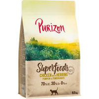 Produktbild von Purizon Superfoods Hundefutter Huhn und Hering getreidefrei mit hohem Fleischanteil 6,5 kg