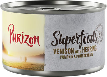 Produktbild von Purizon Superfoods Hundefutter Wild mit Hering Stückchen in Sauce getreidefrei 6 x 140 g - 6 x 140 g