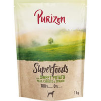 Produktbild von Purizon Superfoods Veggie Hundefutter Süßkartoffeln mit Erbsen, Karotten & Spinat 1 kg