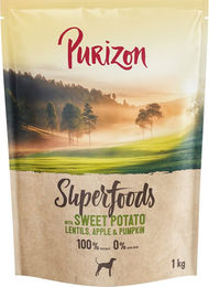 Produktbild von Purizon Superfoods Veggie Hundefutter Süßkartoffel Linsen Apfel Kürbis Getreidefrei Vegan Adult 1 kg