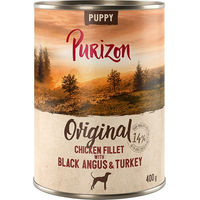 Produktbild von Purizon Welpen Nassfutter Getreidefrei mit Hühnerfilet, Black-Angus-Rind und Pute in Sauce 6 x 400 g - 6 x 400 g