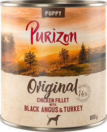 Produktbild von Purizon Welpen Nassfutter Hühnerfilet mit Black Angus Rind und Pute Getreidefrei 6 x 800 g - 6 x 800 g