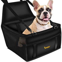 Purlov Autositz Transportbox für kleine Hunde und Katzen Schwarz Wasserdicht Polyester Größe S – Bild 1 von 13