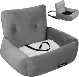 Purlov Hunde-Autositz Mini aus Polyester in Grau mit wasserdichtem Boden – Bild 1 von 5