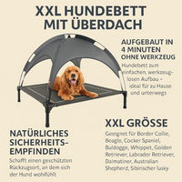 Produktbild von Purlov Hundeliege Outdoor mit Dach XXL Grau wasserfest mit UV-Schutz und Tragetasche