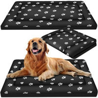 Produktbild von Purlov Hundematte XXL Stoff Hundebett für erwachsene Hunde in Schwarz und Weiß