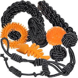 Purlov Hundespielzeug Set für Welpen aus Polyester in Bunt Schwarz Weiß Gelb – Bild 1 von 13