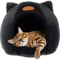 Produktbild von Purlov Katzenzelt Katzenbett mit Plüsch Kissen und kratzfestem Material für erwachsene Katzen