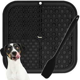 Purlov Leckmatte für Hunde und Katzen aus Silikon mit Saugnapf Schwarz – Bild 1 von 13