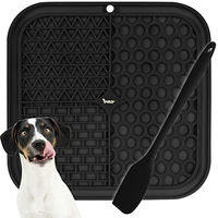 Produktbild von Purlov Leckmatte für Hunde und Katzen aus Silikon mit Saugnapf Schwarz