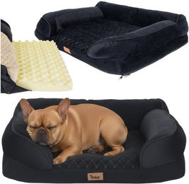 Purlov Orthopädisches Hundebett für erwachsene kleine Hunde in Schwarz Größe S – Bild 1 von 5