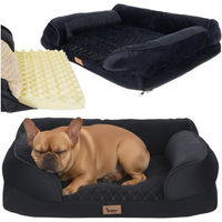 Produktbild von Purlov Orthopädisches Hundebett für erwachsene kleine Hunde in Schwarz Größe S