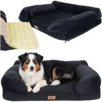 Produktbild von Purlov Orthopädisches Hundebett Schwarz Größe M mit Gelenksupport aus Polyester